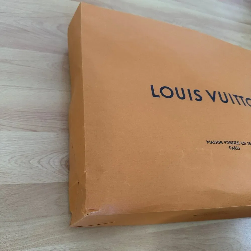 LV Louis Vuitton Paper Shopping Bag - orange large, 18.75